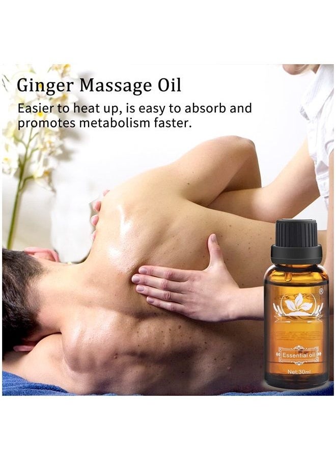 3 Pack Ginger Massage Oil,100% Pure Natural Lymphatic Drainage Ginger Oil,SPA Massage Oils,Repelling Cold and Relaxing Active Oil-30ml