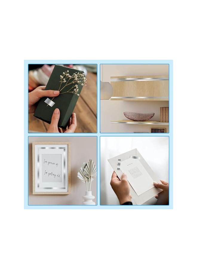 PROMASS Tape, 6 Rolls Self-Adhesive Holographic Metalized Tape, Foil Mirror Metallic Masking Sticker, Great for Craft Projects, DIY Art, Home, Daily Use, Gift Wrapping and Crafts (0.4 Inch x 55 Yard) - Image 3