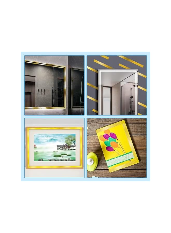 PROMASS Tape, 6 Rolls Self-Adhesive Holographic Metalized Tape, Foil Mirror Metallic Masking Sticker, Great for Craft Projects, DIY Art, Home, Daily Use, Gift Wrapping and Crafts (0.4 Inch x 55 Yard) - Image 4