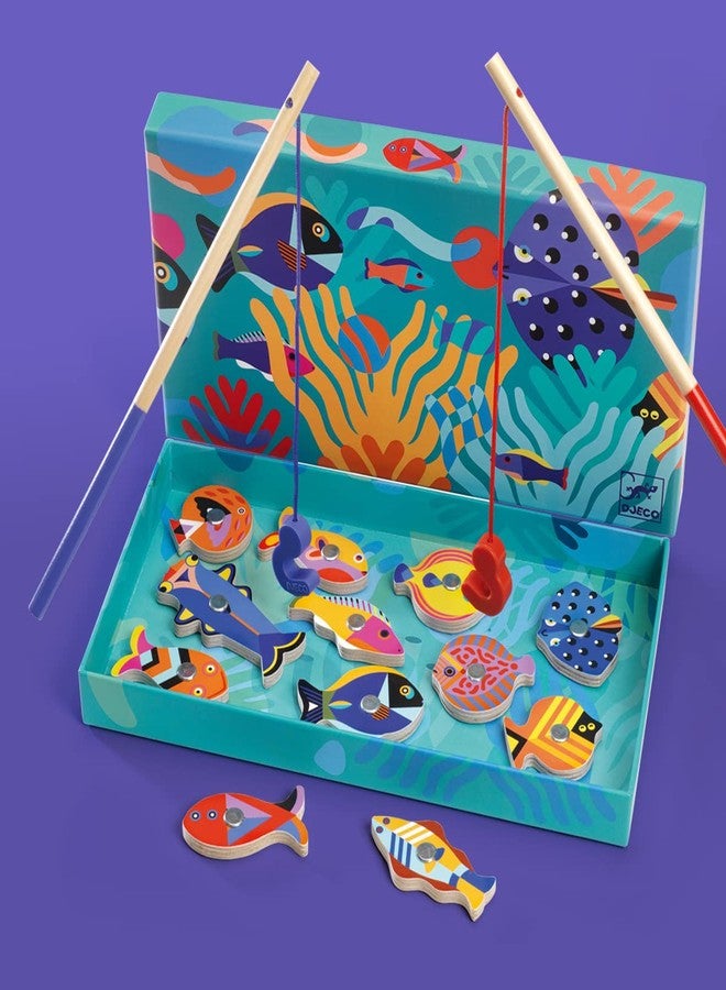 DJECO Fishing Graphic Magnetic Fishing Game - Catch Colorful Sea Creatures - Fun & Engaging for Family & Friends, Perfect for Gift - Wooden Toy for Children 2+ Years Girls & Boys - Image 5