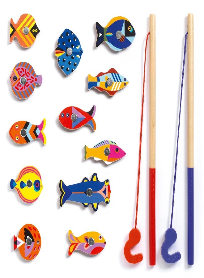 DJECO Fishing Graphic Magnetic Fishing Game - Catch Colorful Sea Creatures - Fun & Engaging for Family & Friends, Perfect for Gift - Wooden Toy for Children 2+ Years Girls & Boys - Image 2