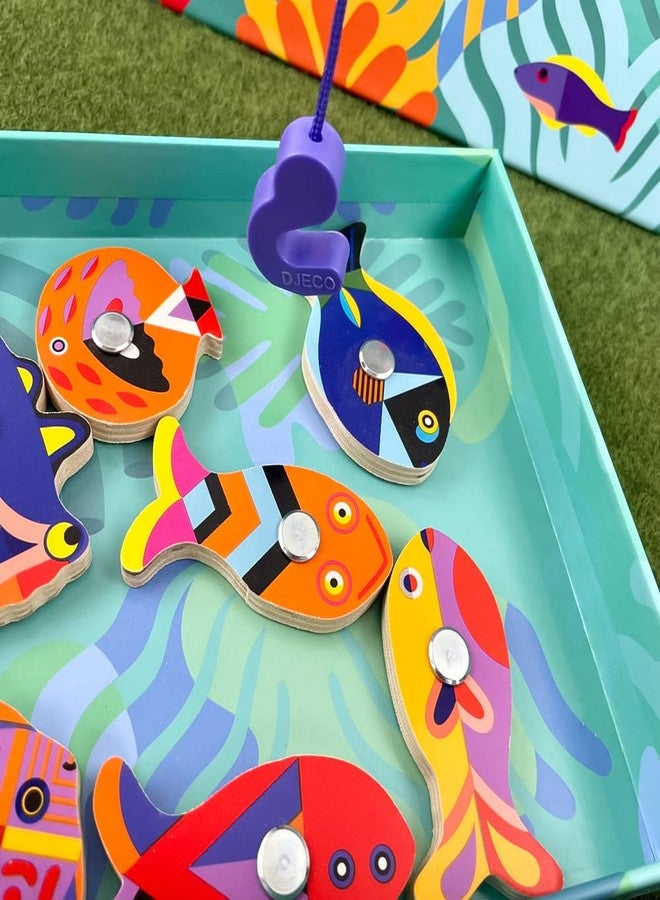 DJECO Fishing Graphic Magnetic Fishing Game - Catch Colorful Sea Creatures - Fun & Engaging for Family & Friends, Perfect for Gift - Wooden Toy for Children 2+ Years Girls & Boys - Image 3