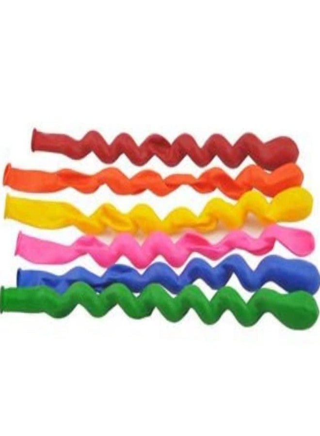 R.S Mixed Coloured Spiral Snake (Coba) Latex Balloons for Wedding/Kids/Birthday Party Decoration (100 PCS) - Image 1
