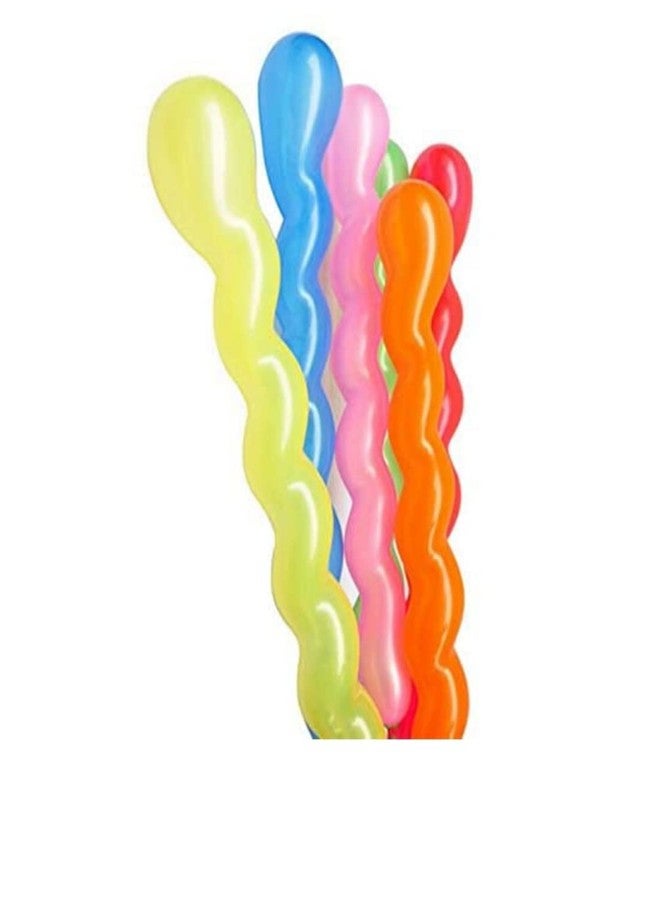 R.S Mixed Coloured Spiral Snake (Coba) Latex Balloons for Wedding/Kids/Birthday Party Decoration (100 PCS) - Image 2