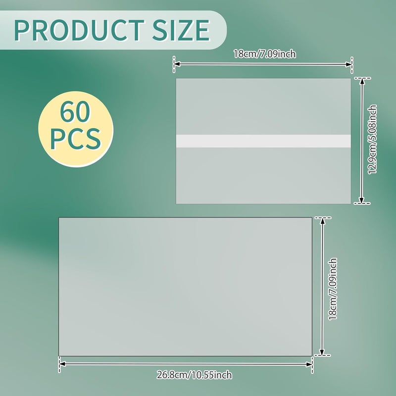 windforgecraft 60Pcs Vellum Jackets with 60 Sealing Stickers Translucent Pre-Folded Bulk Transparent Paper Envelope Liners Invitations Paper Wraps Vellum Envelopes Travel Souvenirs for Bridal Shower Party Birthday - Image 2