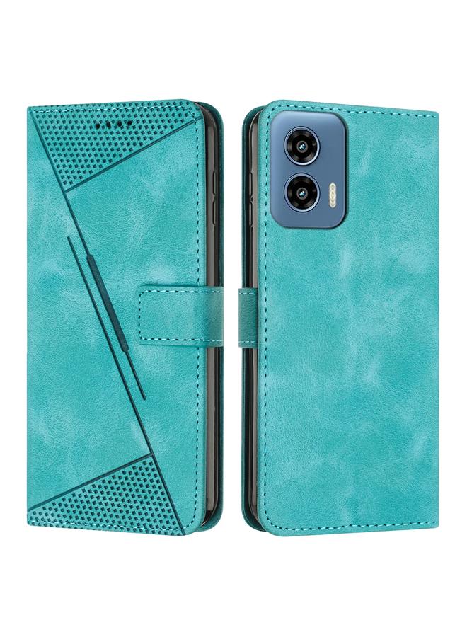 Green Tiger For Motorola Moto G Play 5G 2024/Moto G 5G 2024 Dream Triangle Leather Phone Case with Lanyard(Green)