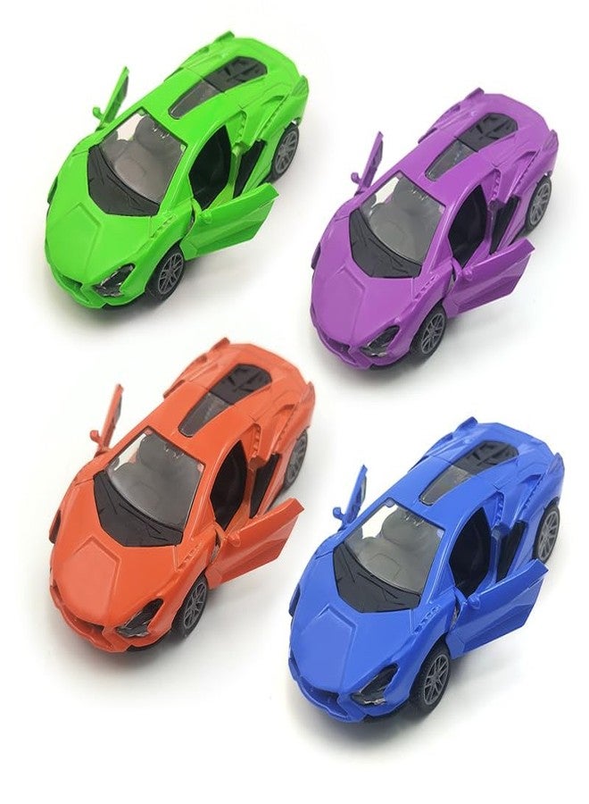 ASFunClub FunClub 1:36 Scale DieCast Metal Cars Pull-Back Cars Openable Doors Car Toy Realistic Miniature Model Gift Girls Boys Vehicles Toys for Kids Friction Toys for Boys (Orange) - Image 2