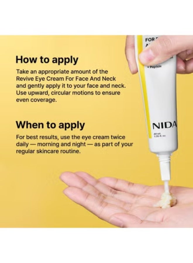 نيدا كريم ريفايف للعينين للوجه والرقبة مع محلول بروبيوتيك، شبكية العين، ببتيد، التجاعيد، الخطوط الدقيقة، تجدد الخلايا، ملمس بشرة مشدود، بشرة مشرقة 40 مل - Image 5