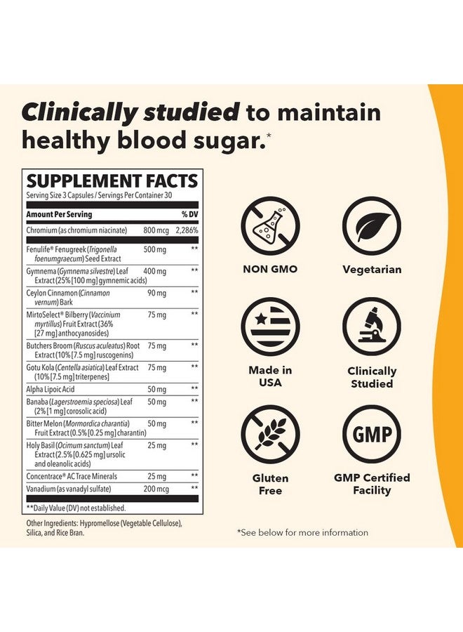 LifeSeasons GS Stabili-T - Blood Sugar Support Supplement - Healthy Circulation & Vision - Maintain Normal Levels - Chromium Cinnamon Gymnema Bilberry & Alpha Lipoic Acid - 90 Capsules - Image 2