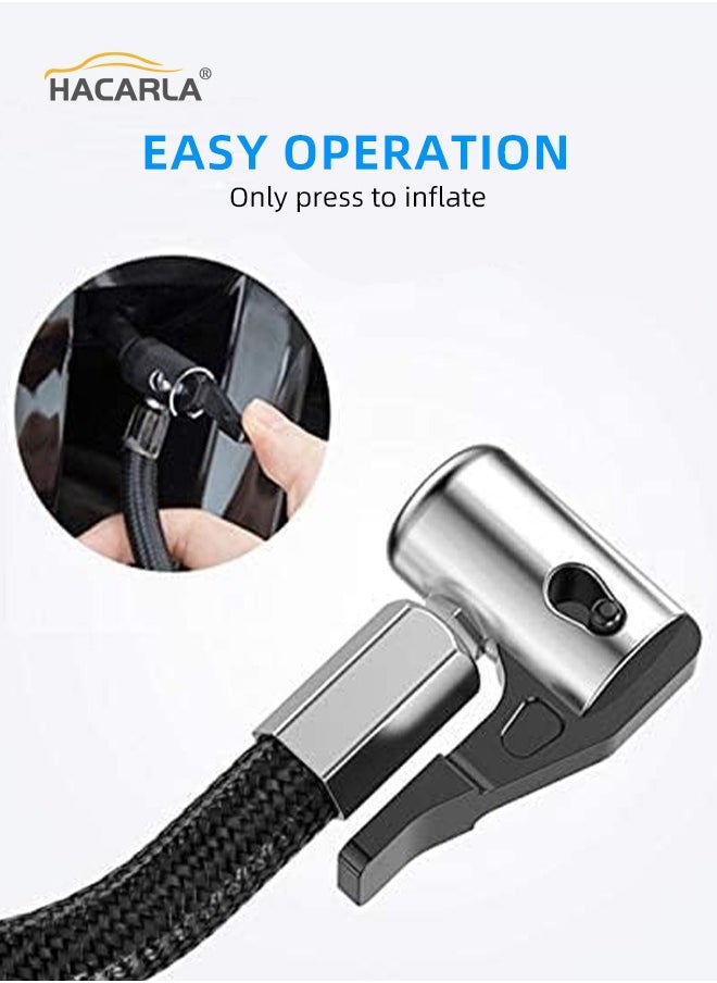 Digital Car Tyre Inflator Air Compressor 150PSI DC12V Air Pump 9.8FT Cord with Digital Pressure Display and 3 Nozzle LED Light Valve Adaptors for Car Bike Ball Fast Inflation
