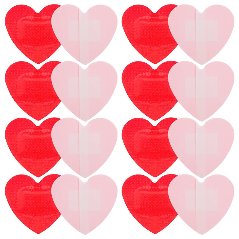 Waterproof Heart Shaped Adhesive Bandages 25pcs Red Decorative Plasters For Small Wounds - Image 2