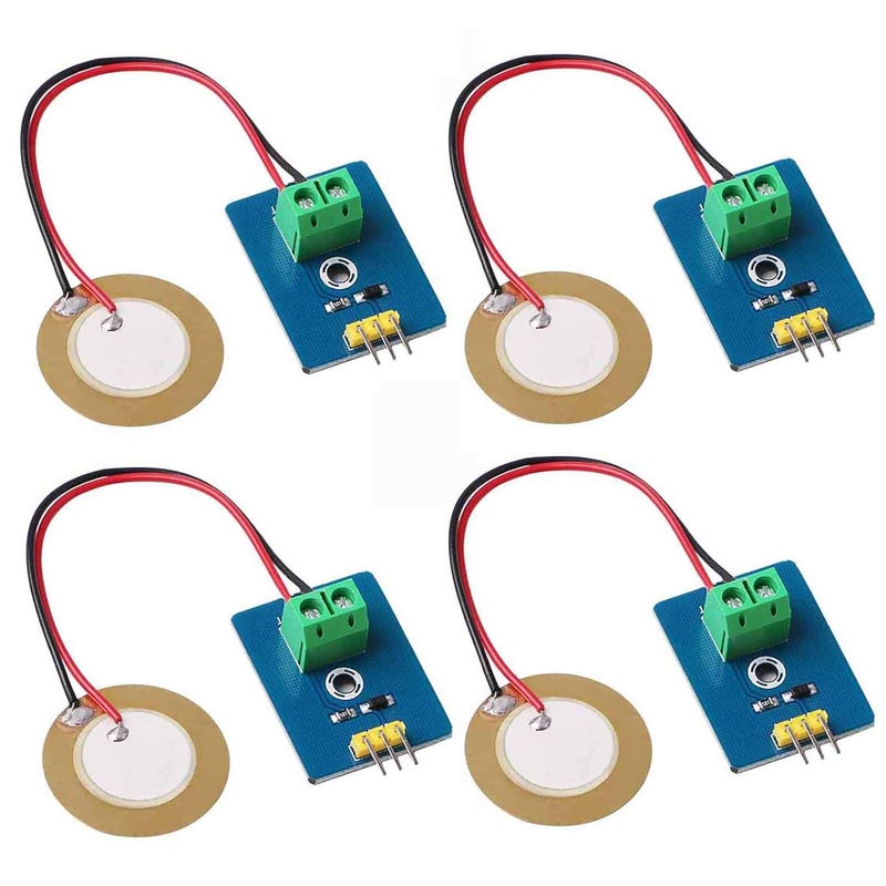 MakerHawk 4pcs Analog Ceramic Piezo Vibration Sensor Module 3.3V/5V for Arduino DIY Kit - Image 1