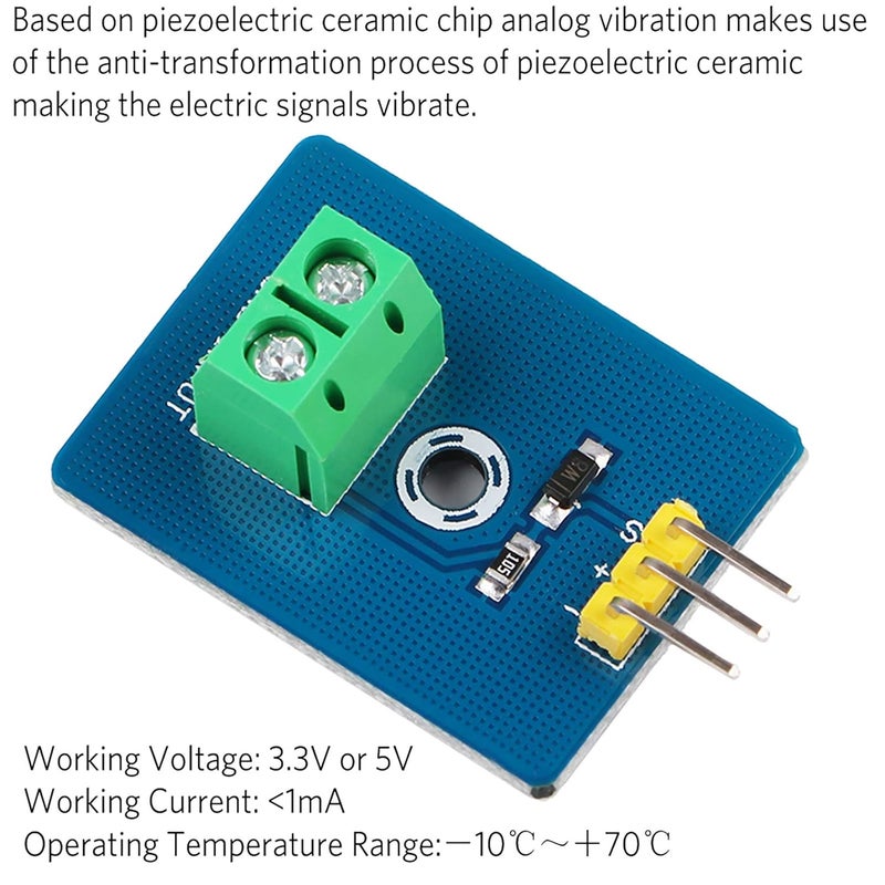 MakerHawk 4pcs Analog Ceramic Piezo Vibration Sensor Module 3.3V/5V for Arduino DIY Kit - Image 2