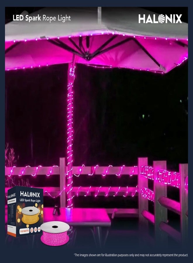 Halonix شريط إضاءة هالونيكس بطول 10 أمتار، 120 مصباح LED/متر، 11 واط، لتزيين المنزل | حاصل على شهادة IP65، معتمد من BIS | للاستخدام الداخلي والخارجي | توصيل مباشر بالكهرباء | عبوة من قطعة واحدة (10 أمتار، وردي) - Image 4