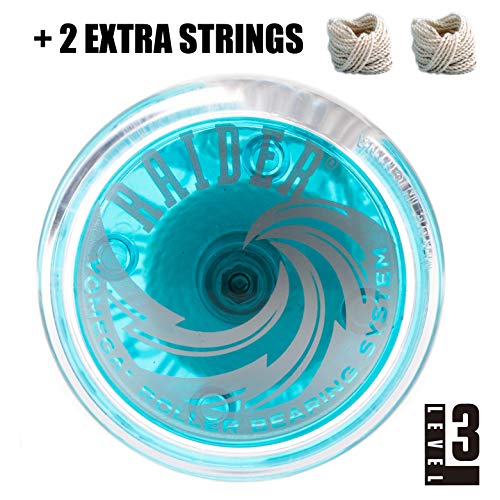 Yomega Raider - Professional Responsive Ball Bearing Yoyo, Great for Kids, Beginners and for Advanced String Yo-Yo Tricks and Looping Play. + Extra 2 Strings & 3 Month Warranty (Light Blue) - Image 2