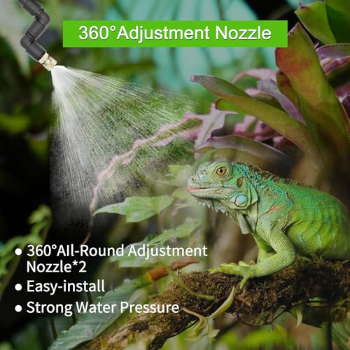 RUNWUSHENG Reptile Mister System Reptile Humidifier for Terrariums Auto Mister with 2 Spray Nozzles for Reptiles Snakes Frogs Plants - Image 3