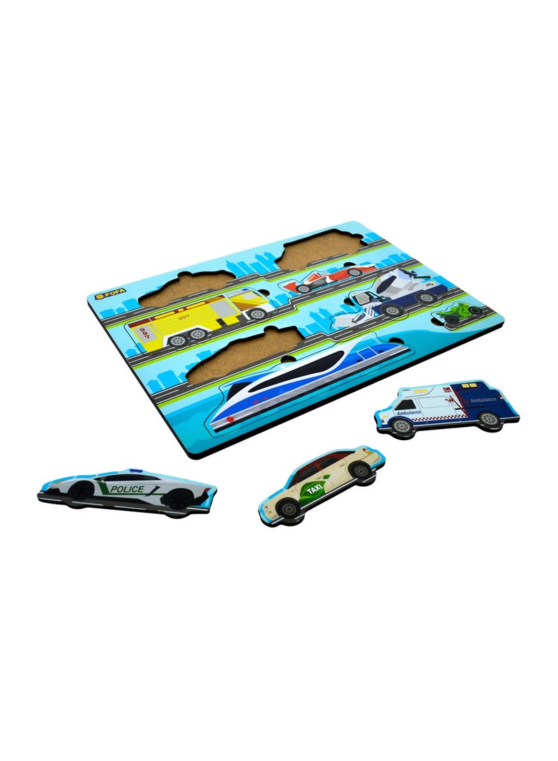 فوفا FOFA ألغاز بانوراما خشبية للأطفال الصغار ، مجموعة من 8 قطع مع النقل ، التعلم في مرحلة الطفولة المبكرة ، هدايا لعبة تعليمية للأطفال الرضع للأطفال بعمر 1/2/3/4 سنوات من العمر الفتيان والفتيات - Image 4