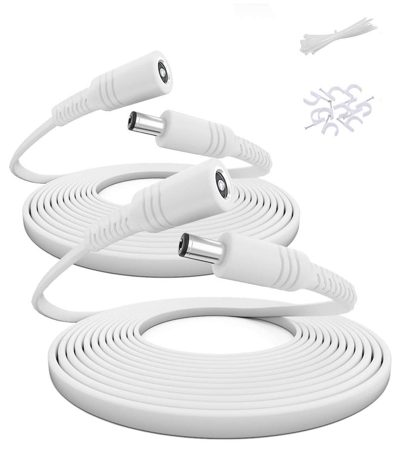 Itramax 12V DC Extension Cable 20ft 2Pack,Flat 5.5mm x 2.1mm 22 AWG Power Supply Extended Cord,5521 12 Volt Female to Male Barrel Plug Extender Adapter Lead for CCTV Security Camera,Eufy,TP-Link Tapo - Image 1