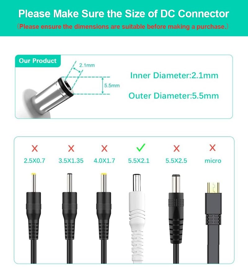 Itramax 12V DC Extension Cable 20ft 2Pack,Flat 5.5mm x 2.1mm 22 AWG Power Supply Extended Cord,5521 12 Volt Female to Male Barrel Plug Extender Adapter Lead for CCTV Security Camera,Eufy,TP-Link Tapo - Image 2