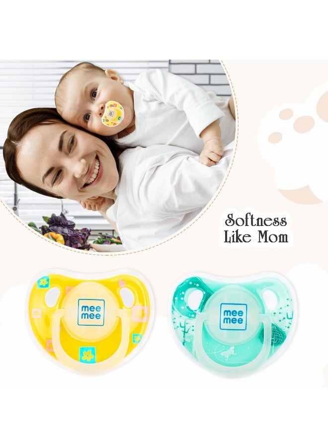 Mee Mee Orthodontic Baby Pacifier (Yellow/Green), Pack of 1 - Image 3