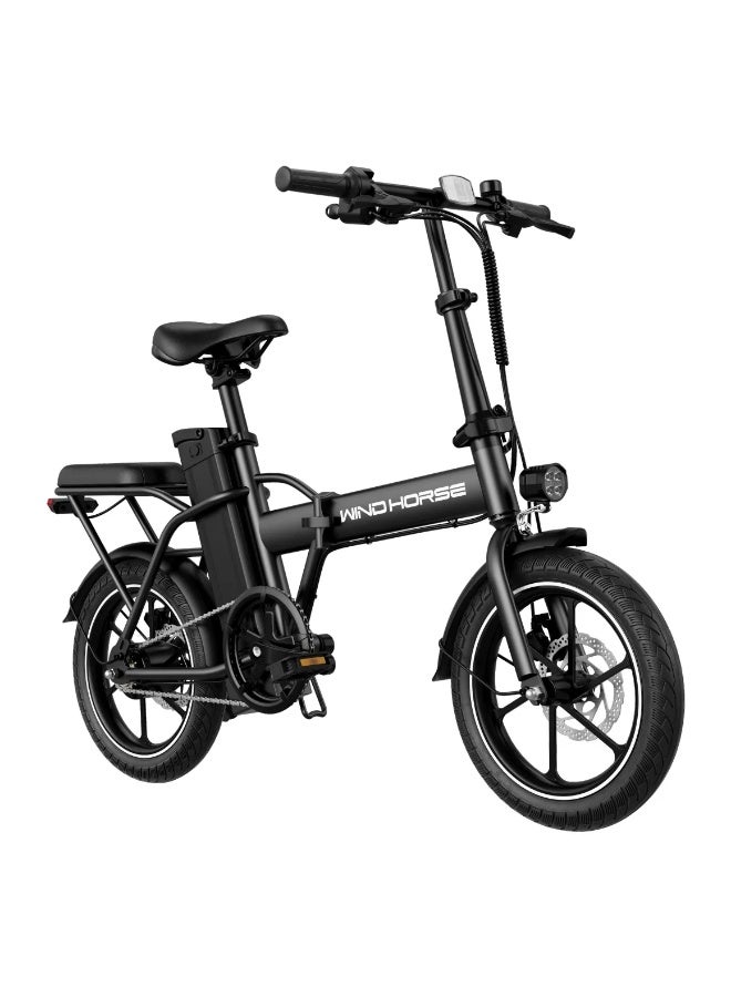 Windhorse Folding Electric Bike 350W Motor, 36V 8Ah Battery, 40KM/H Speed, 35KM Range, Dual Disc Brakes, 16-Inch Tires, Portable E-Bike with Dual Seat - Image 1