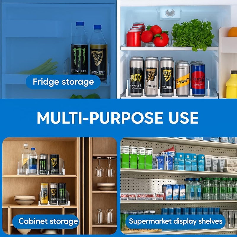 Dwella Drink Organizer for Fridge – 6-Tier Can Dispenser for Fridge, Self-Pushing Drink Dispenser Fridge, Adjustable Width Fridge Cans Organizer, Durable Soda Drink Organizers for Refrigerator - Image 5
