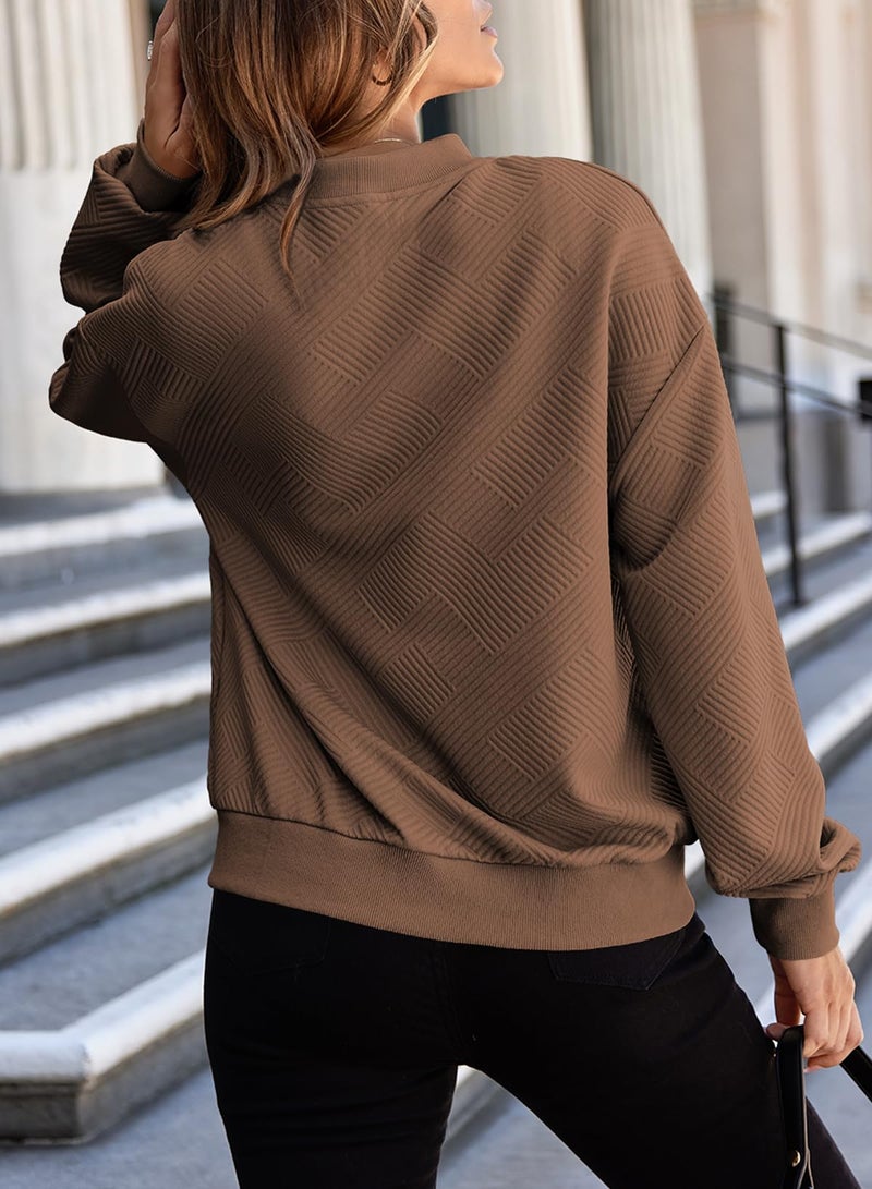 EVALESS Women's Fall Jackets Bomber Jacket for Women 2026 Long Sleeve Stand Collar Zip Up Lightweight Outwear with Pockets X-Large Brown - Image 2