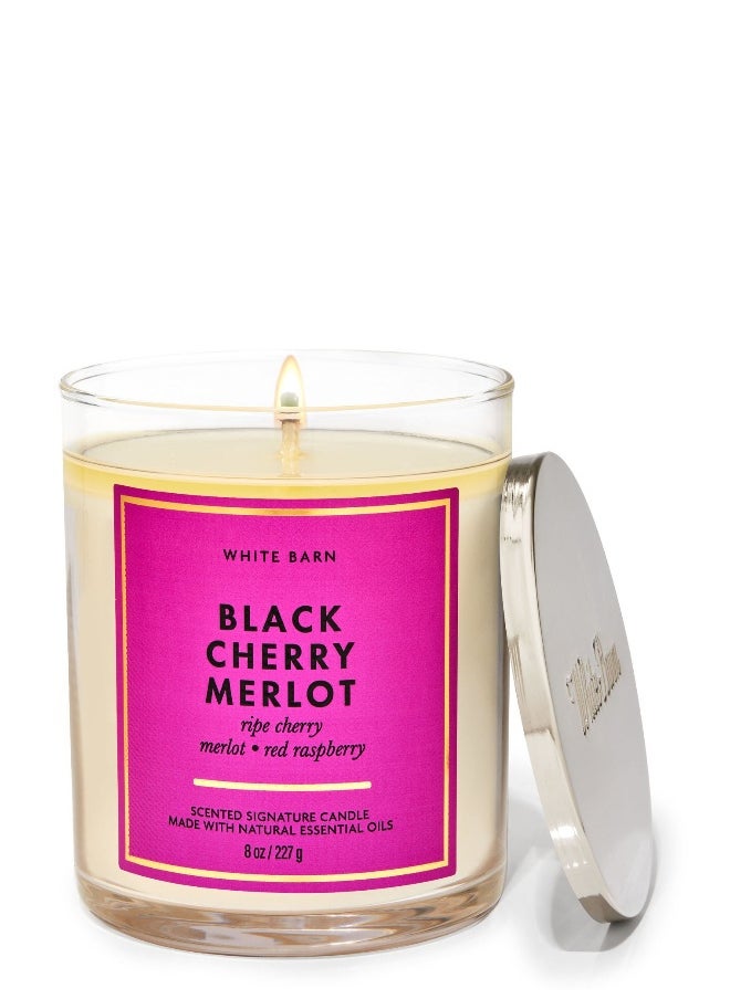 Bath & Body Works Black Cherry Merlot Signature Single Wick Candle 