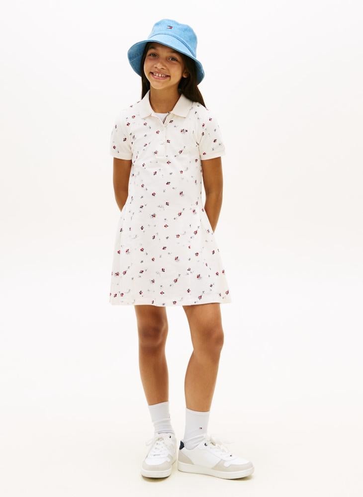 TOMMY HILFIGER Essential Pleated Short Sleeve Polo Dress - Image 1