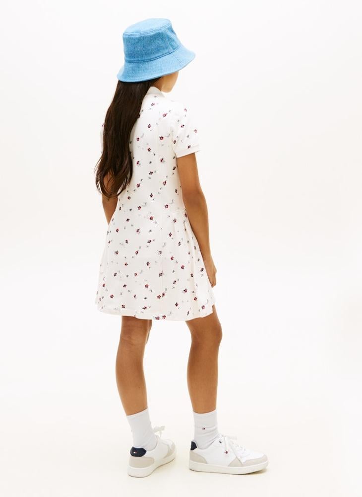 TOMMY HILFIGER Essential Pleated Short Sleeve Polo Dress - Image 2