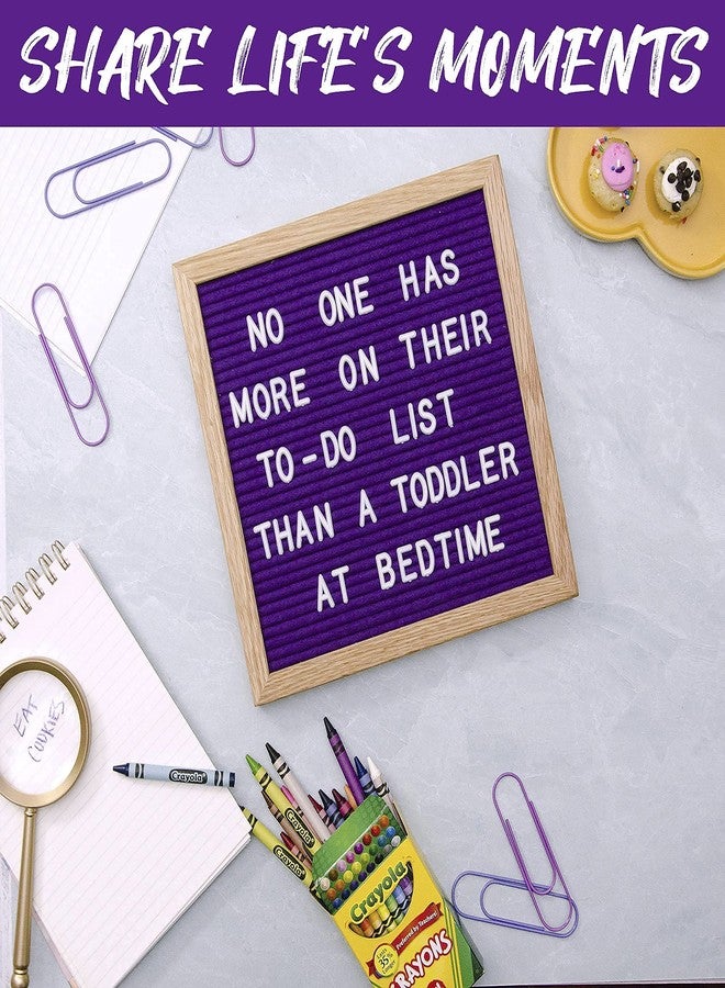 فيلت لايك شيرينغ لوحة حروف مربعة من فيلت لايك شيرينغ (لباد بنفسجي - 10 بوصات × 10 بوصات) - لوحة رسائل قابلة للتغيير مع 3 مجموعات من حروف اللباد - لوحة جدارية مميزة للاقتباسات، ديكور منزلي أو احتفالي بإطار من خشب البلوط - Image 3