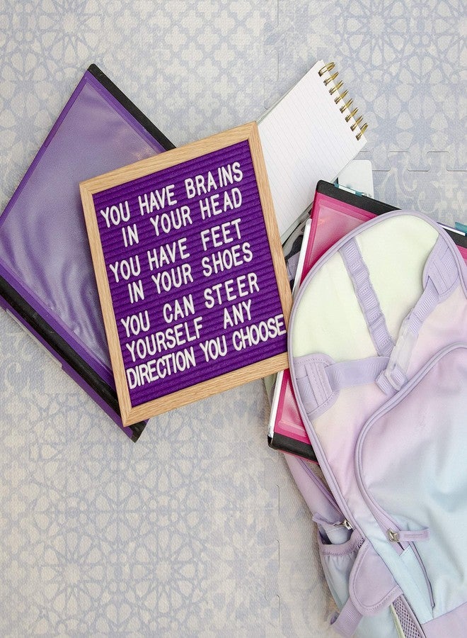 فيلت لايك شيرينغ لوحة حروف مربعة من فيلت لايك شيرينغ (لباد بنفسجي - 10 بوصات × 10 بوصات) - لوحة رسائل قابلة للتغيير مع 3 مجموعات من حروف اللباد - لوحة جدارية مميزة للاقتباسات، ديكور منزلي أو احتفالي بإطار من خشب البلوط - Image 4