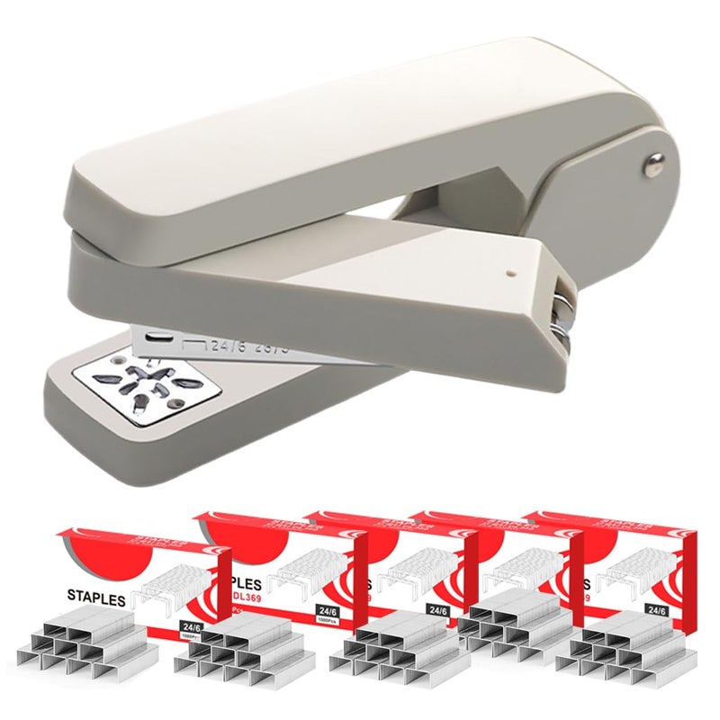 OFIFO Swing-Arm Stapler Machine 25 Sheets Capacity, 360° Rotating Desk Stapler with 5000 Staples for Book Binding Office School Stationery Items - Image 1
