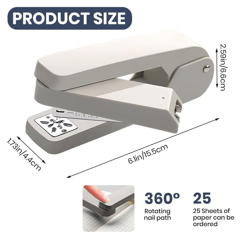 OFIFO Swing-Arm Stapler Machine 25 Sheets Capacity, 360° Rotating Desk Stapler with 5000 Staples for Book Binding Office School Stationery Items - Image 2