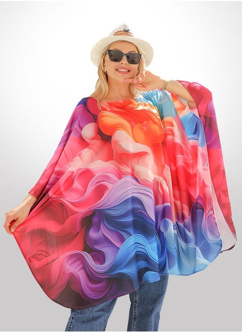 Autumn poncho - printed