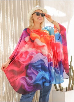 Zmurud Autumn poncho - printed  - Image 2