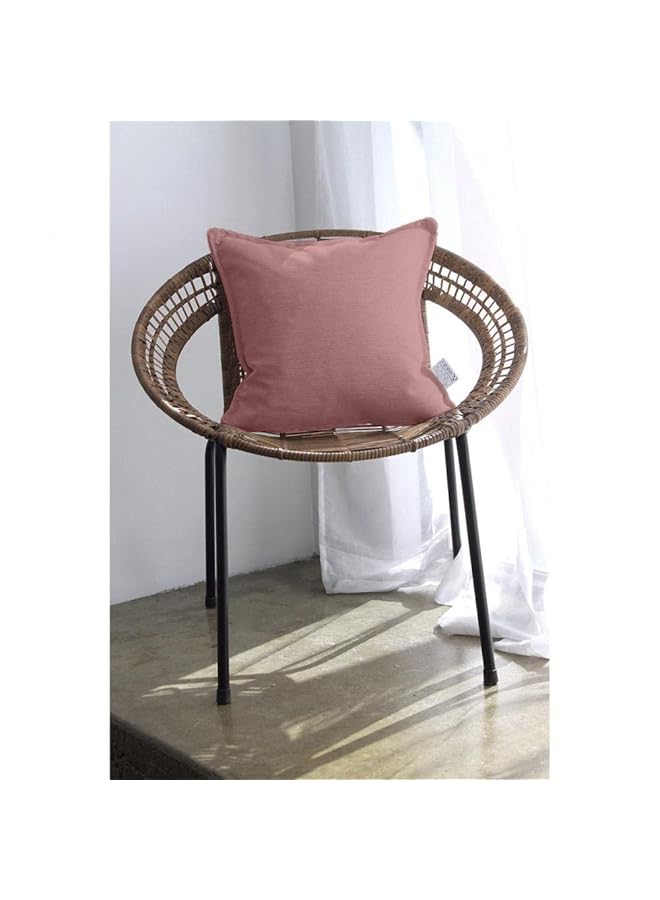 إيروريكس وسادة مربعة مزخرفة من الكتان بحشو من الألياف الدقيقة 45 * 45 وردي Am.102060400287 Kun - Image 3