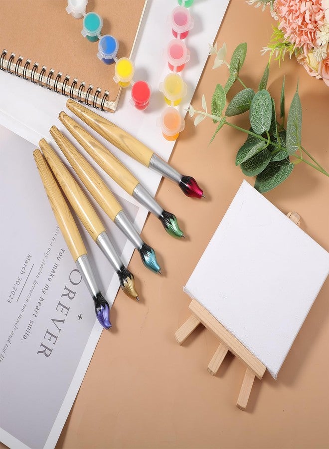 Limbeuuu 30 Pieces Paintbrush Pens Bamboo Paint Brush Shape Retractable Novelty Ballpoint Pens Appreciation Gifts for Family Friend Art Themed Party Favors - Image 5