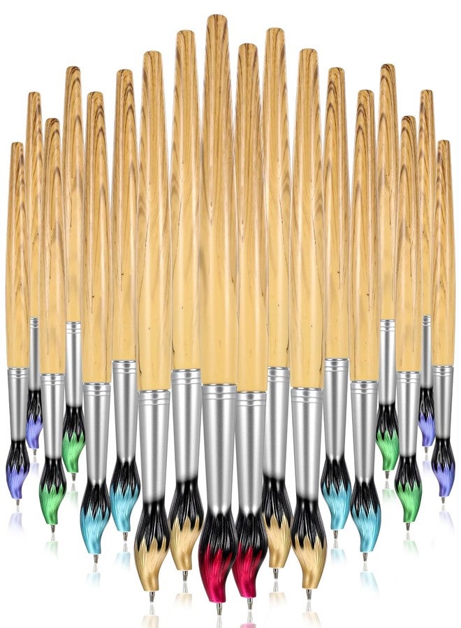 Limbeuuu 30 Pieces Paintbrush Pens Bamboo Paint Brush Shape Retractable Novelty Ballpoint Pens Appreciation Gifts for Family Friend Art Themed Party Favors - Image 1