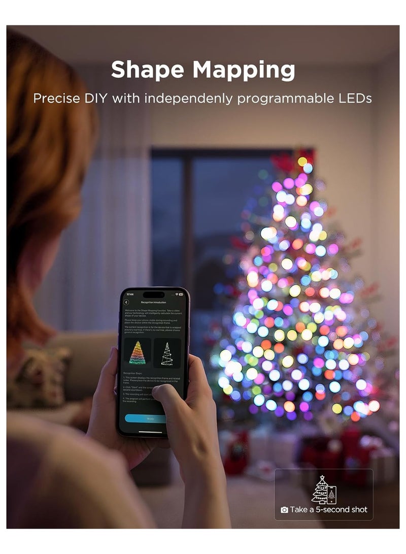 Govee Christmas Sparkle String Lights 66ft, RGBWIC String Lights with 250 Bullet-Head LEDs, App-Controlled, 140+ Scene Modes, Shape Mapping, Music Sync - Image 4