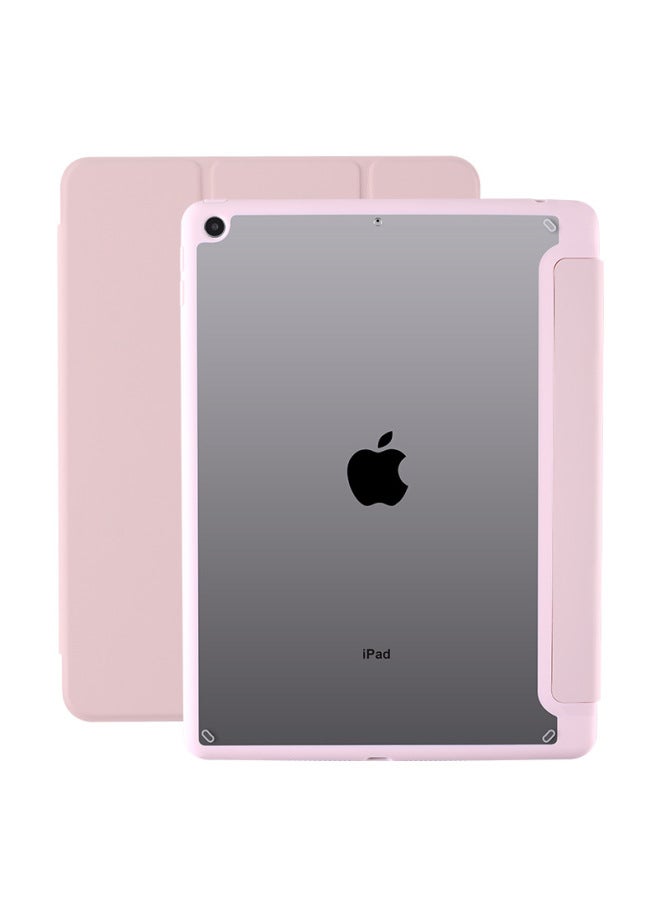 جراب واقٍ مناسب لجهاز iPad 10.9 مع فتحة قلم Pro11 من الأكريليك، جراب صلب من الجلد القابل للطي Pro12.9 - اللون: وردي - الطراز الملائم: Mini6 (8.3 بوصة) (درج القلم على اليمين) - Image 1