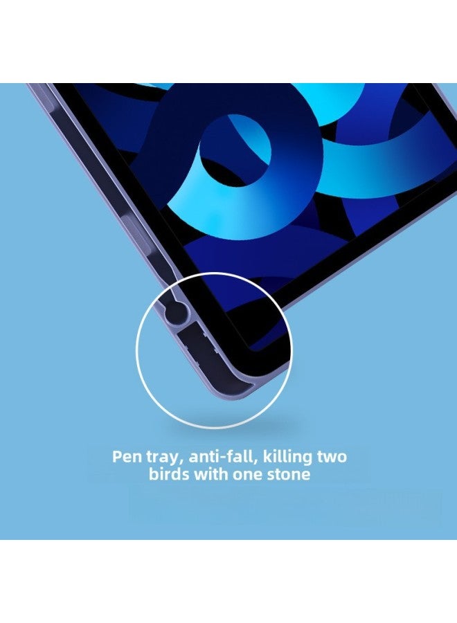 جراب واقٍ مناسب لجهاز iPad 10.9 مع فتحة قلم Pro11 من الأكريليك، جراب صلب من الجلد القابل للطي Pro12.9 - اللون: وردي - الطراز الملائم: Mini6 (8.3 بوصة) (درج القلم على اليمين) - Image 4