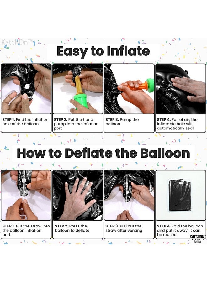 KatchOn, Black 40 Inch Giant 12 Balloon - Birthday & Anniversary Decorations, Unisex, Helium Supported, Self Sealing, Includes 32ft Ribbon & Straw - 12th Birthday, Boy, Party - Image 5
