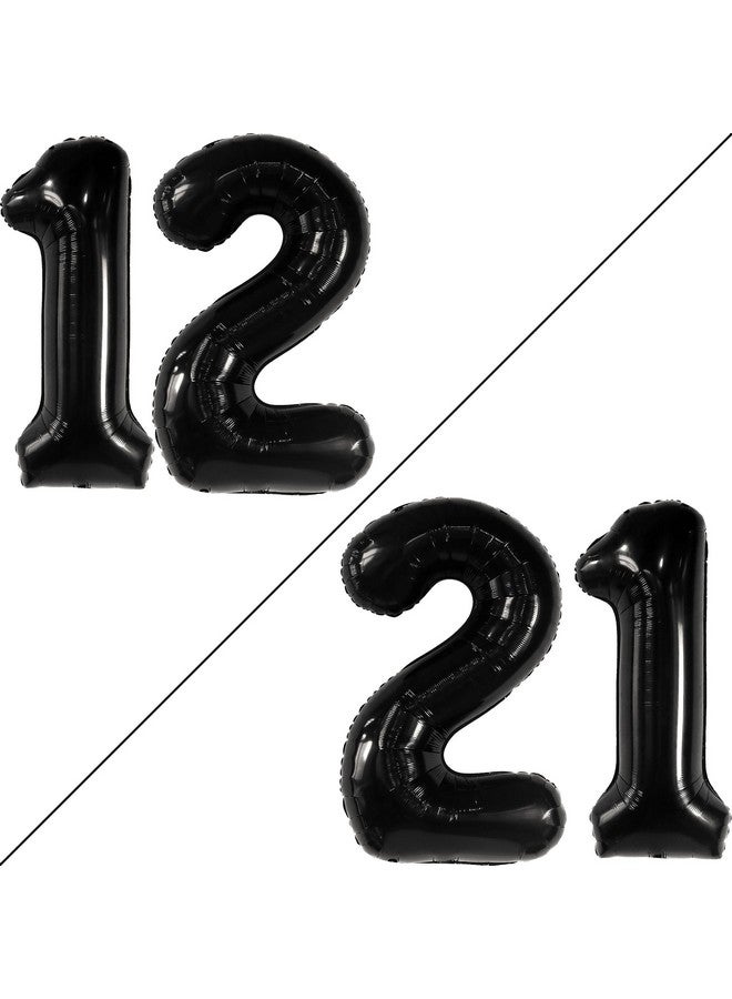 KatchOn, Black 40 Inch Giant 12 Balloon - Birthday & Anniversary Decorations, Unisex, Helium Supported, Self Sealing, Includes 32ft Ribbon & Straw - 12th Birthday, Boy, Party - Image 2