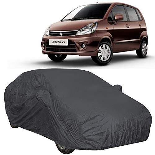 The Autostory 190 Taffeta Water Resistant Car Body Cover Compatible with Maruti Zen Estilo with Mirror Pockets (Grey/Navy Blue) - Image 1