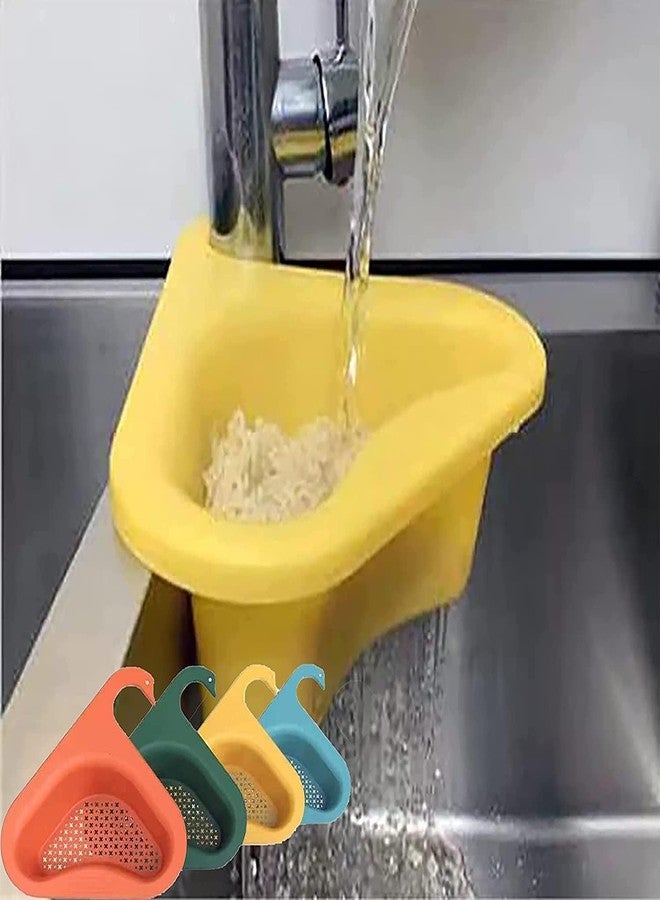 PORMONO Corner Sink Organizer, Multipurpose Plastic Kitchen Sink Organizer Corner Dish Drying Rack Sink Basket for Washing Vegetables Fruits. (Pack of 1) (Multicolor) - Image 3