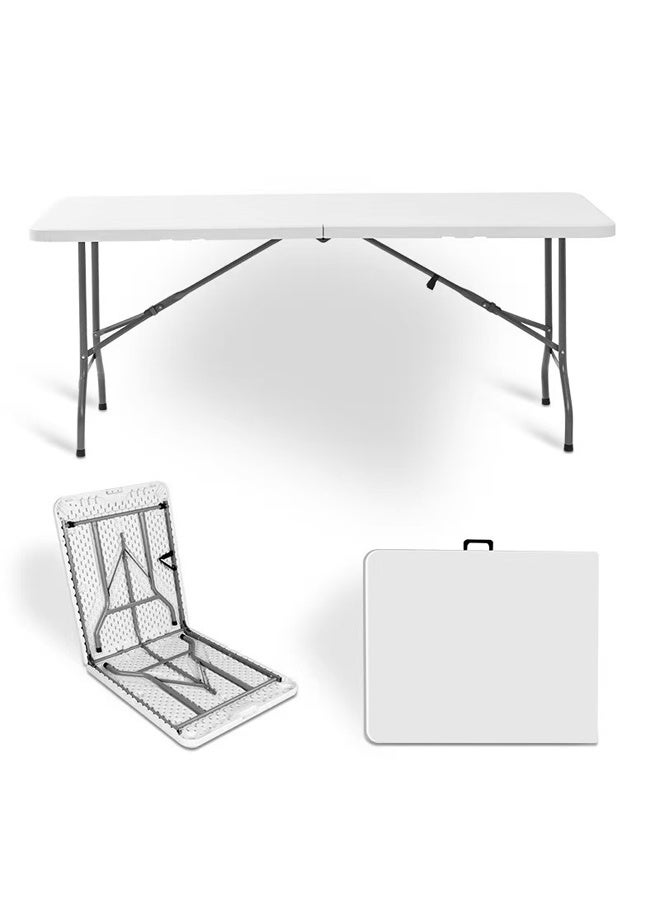 Foldable Plastic Table 152x70x74 cm – Heavy Duty Portable Indoor & Outdoor Utility Table with Metal Legs - Image 3