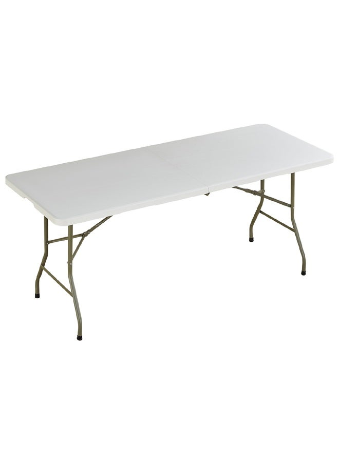 Foldable Plastic Table 152x70x74 cm – Heavy Duty Portable Indoor & Outdoor Utility Table with Metal Legs - Image 1