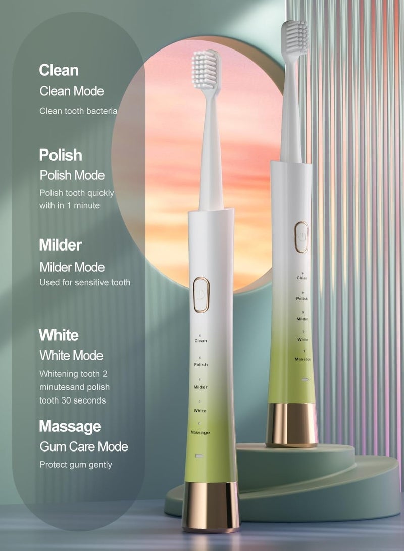 general Upgrade Sonic Electric Toothbrush for Adults, 8 Replacement Brush Heads, Rechargeable Electric Toothbrush with 2-Minutes Timer IPX7 Water-Proof, for Indoor and Outdoor - Image 2