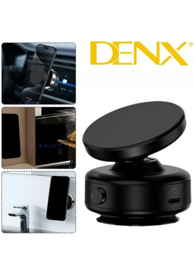 Denx 360 Degree Rotating Magnetic Car Mobile Holder Air Suction Magnetic Car Mobile Holder for All Car Models Black  - Image 1